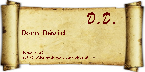Dorn Dávid névjegykártya